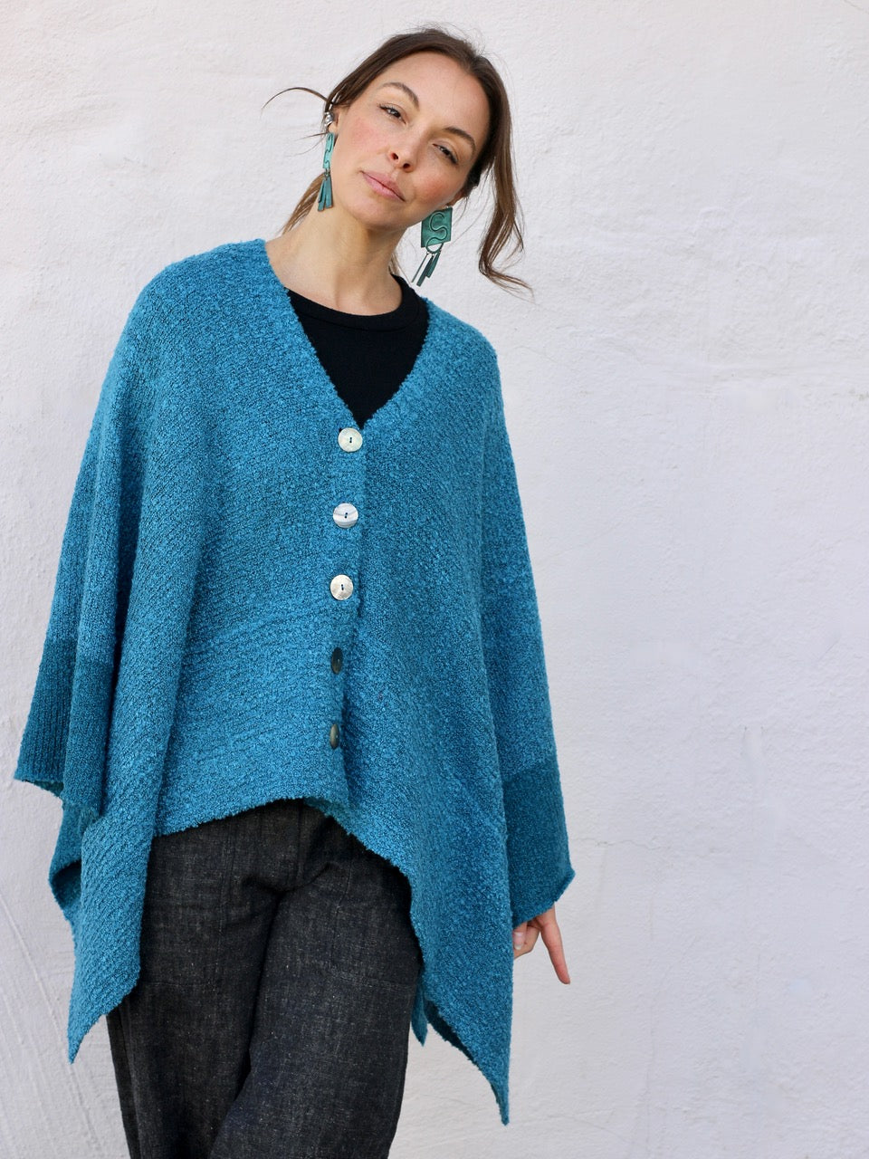 Color Block Poncho