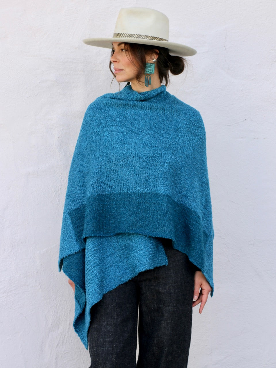 Color Block Poncho