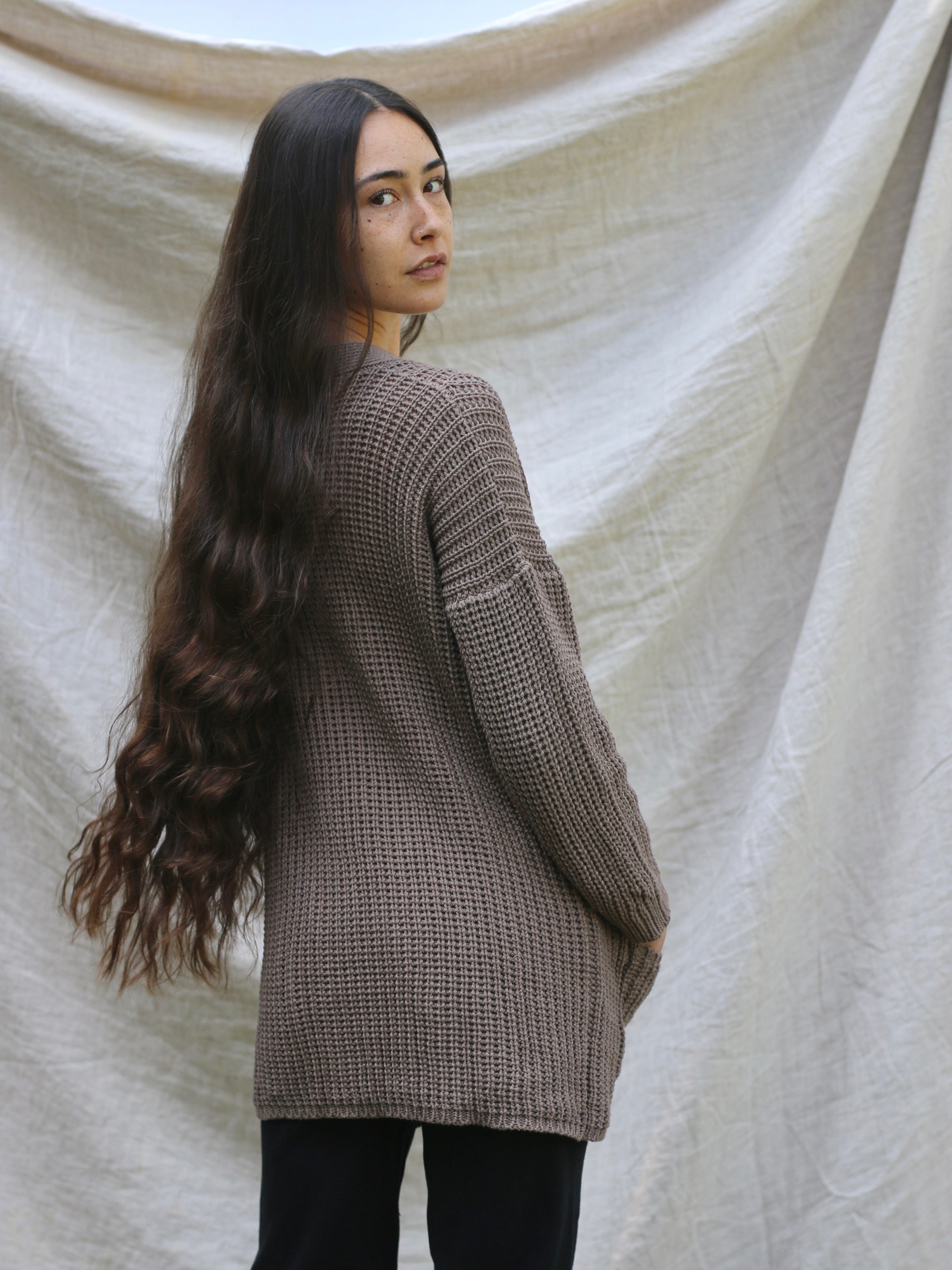 F 19 Waffle Cotton Cardigan – Island Tribe Knits